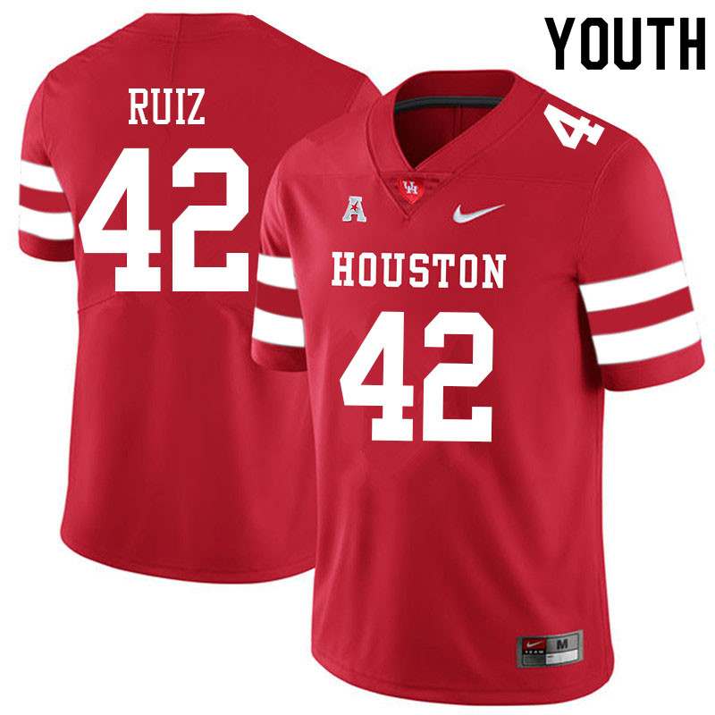 Youth #42 Jake Ruiz Houston Cougars College Football Jerseys Sale-Red - Click Image to Close